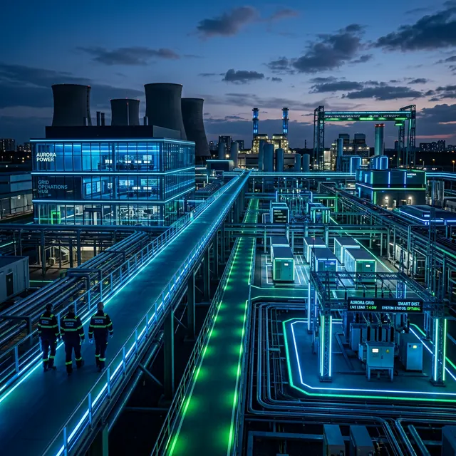 Instalación industrial con equipos eléctricos y control energético